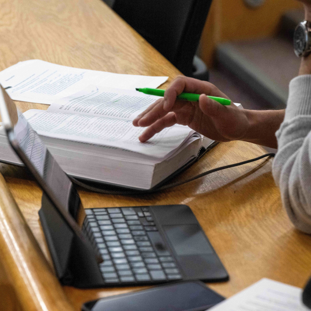 Law student studying